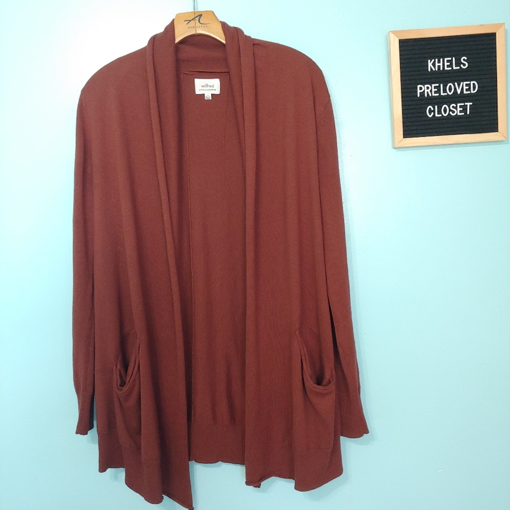 Wilfred with Silk and Cashmere Long Line Open Front Cardigan - Picture 2 of 14